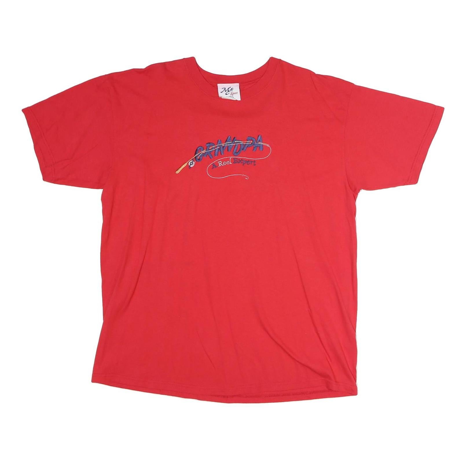 ME SPORT Mens Red Grandpa Graphic T-Shirt XL Short Sleeve Crew Neck Cotton