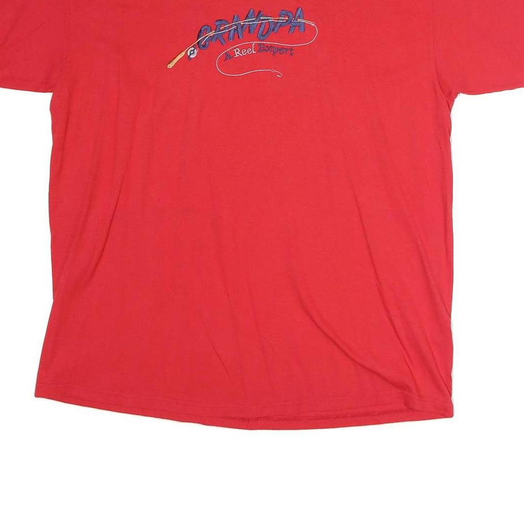 ME SPORT Mens Red Grandpa Graphic T-Shirt XL Short Sleeve Crew Neck Cotton