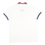 KAPPA Mens White Red & Blue Sailing Logo Short Sleeve Polo Shirt M Cotton Blend