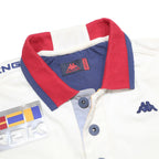 KAPPA Mens White Red & Blue Sailing Logo Short Sleeve Polo Shirt M Cotton Blend