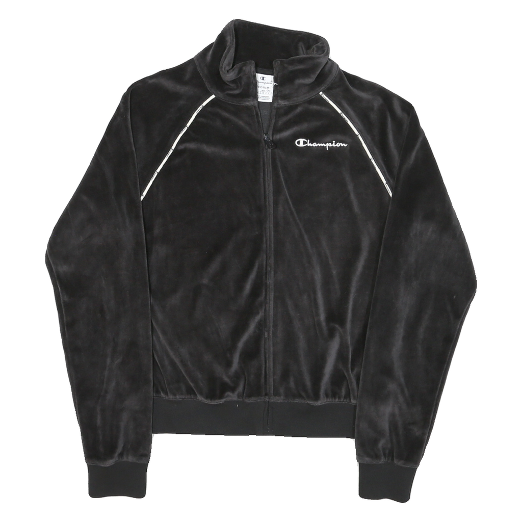 CHAMPION Womens Black Zip Jacket M Polyester Blend Plain Sports Casual Track