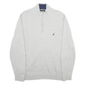 NAUTICA Mens Grey Plain Pullover Jumper 2XL Cotton Crew Neck Casual Knitwear
