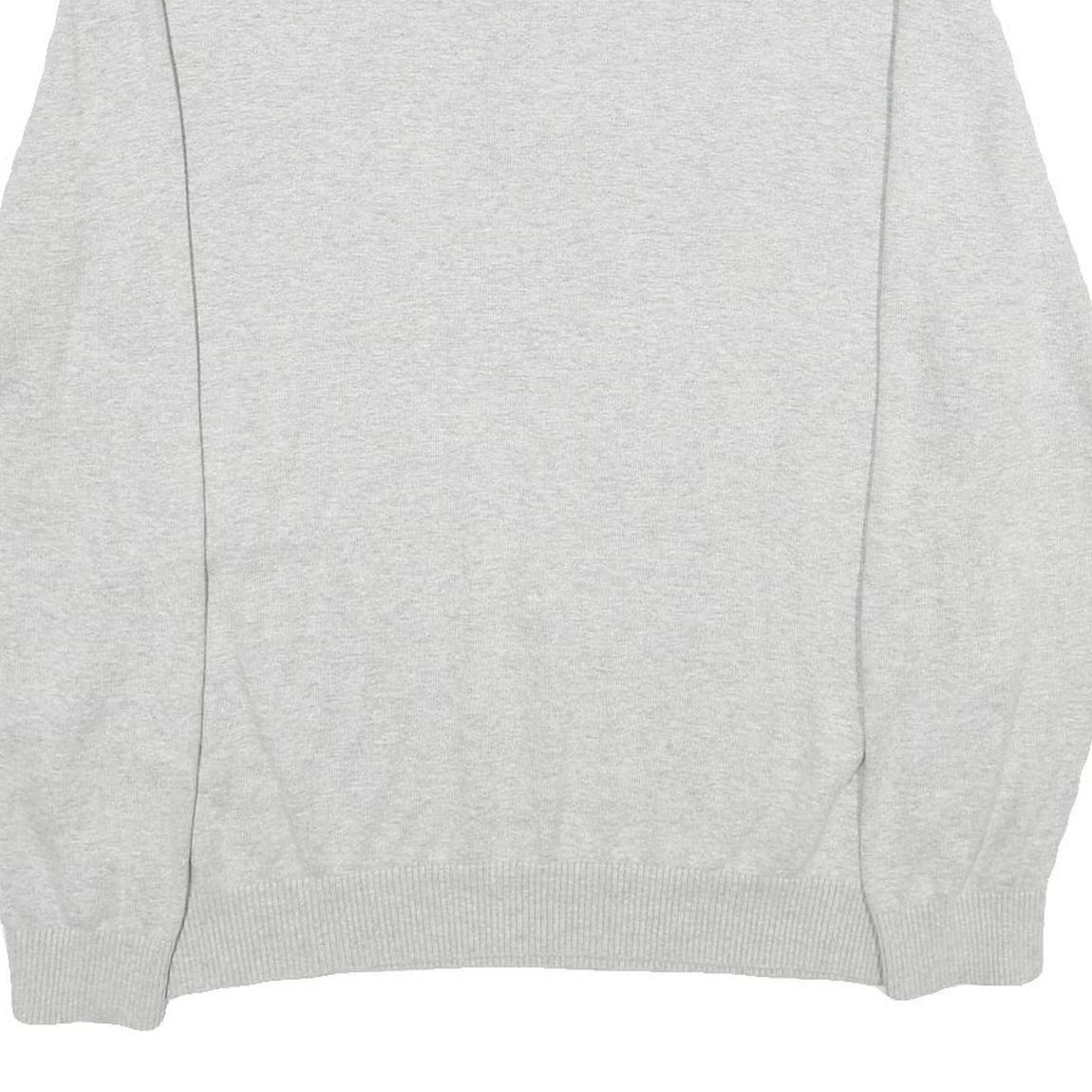 NAUTICA Mens Grey Plain Pullover Jumper 2XL Cotton Crew Neck Casual Knitwear