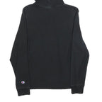 CHAMPION Mens Black Pullover Hoodie S Cotton Blend Logo Sweatshirt