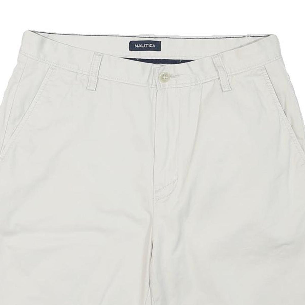 NAUTICA Mens Shorts White Casual Classic L W32 Comfortable Cotton Blend