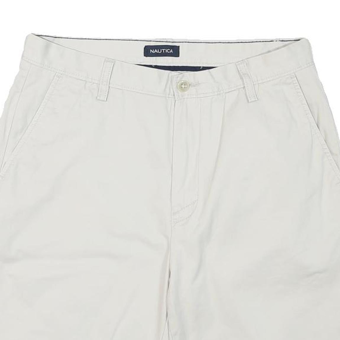 NAUTICA Mens Shorts White Casual Classic L W32 Comfortable Cotton Blend