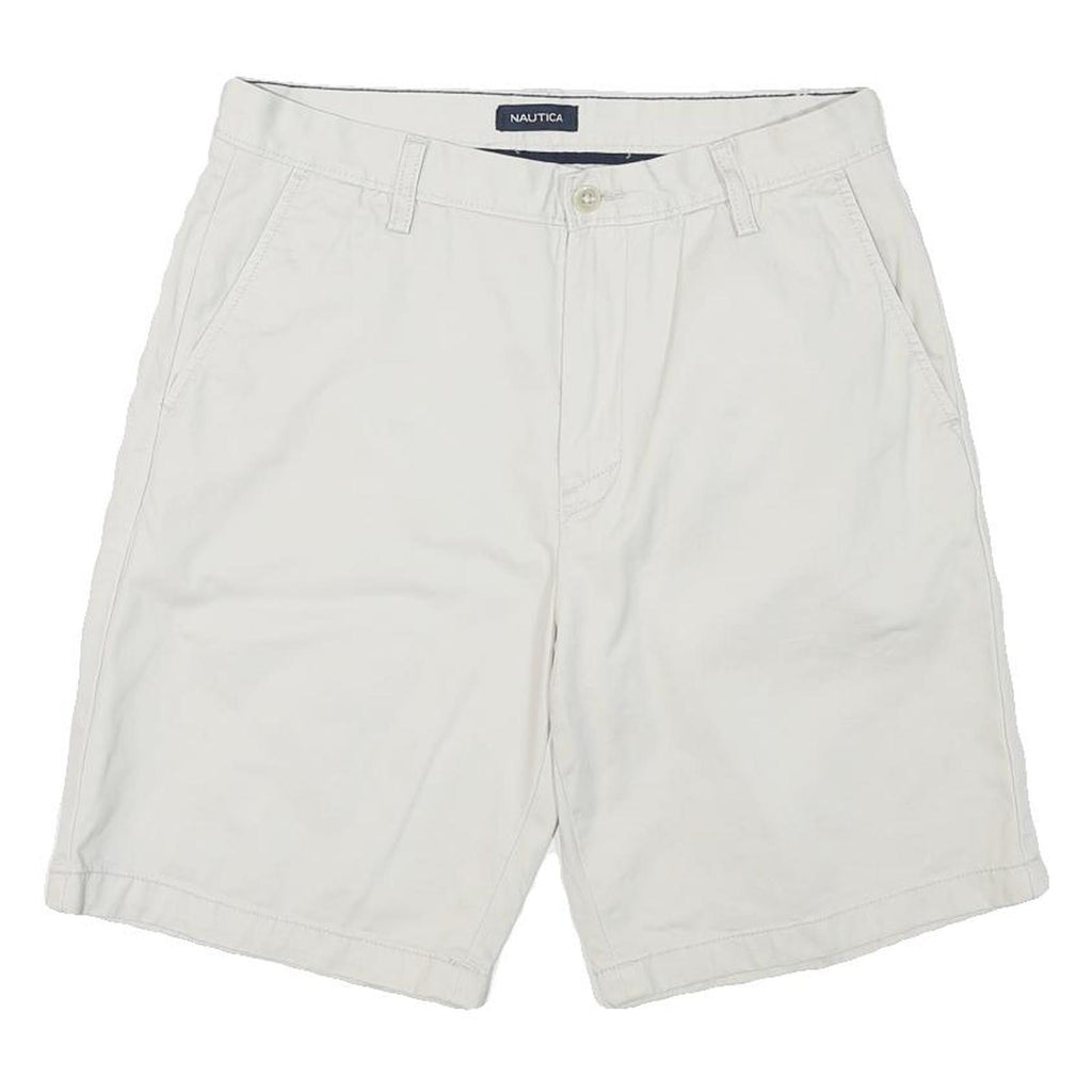NAUTICA Mens Shorts White Casual Classic L W32 Comfortable Cotton Blend