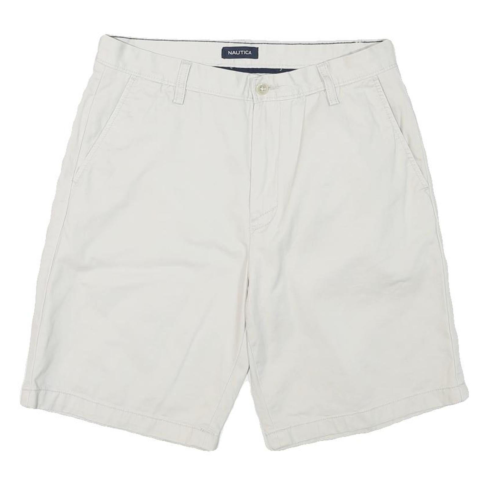 NAUTICA Mens Shorts White Casual Classic L W32 Comfortable Cotton Blend