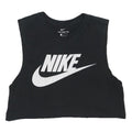 NIKE Womens Black Crop Sleeveless Crew Neck L Cotton Blend Logo Print