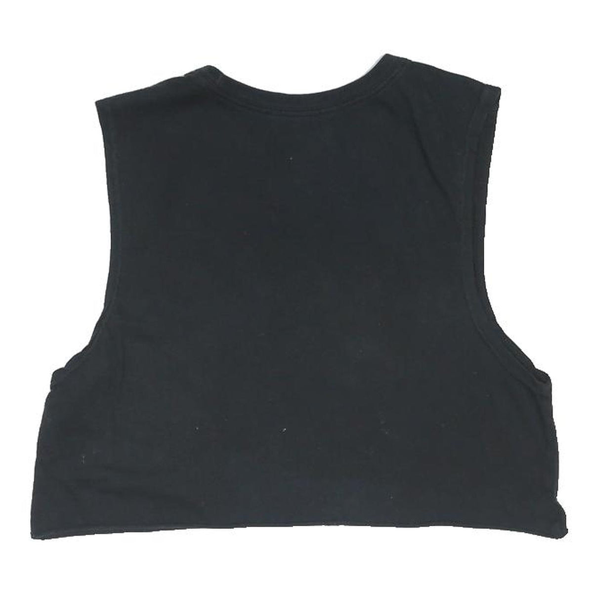 NIKE Womens Black Crop Sleeveless Crew Neck L Cotton Blend Logo Print