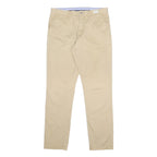 TOMMY HILFIGER Mens Cotton Beige Slim Straight Trousers W32 L32 Casual Wear