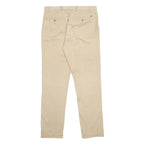 TOMMY HILFIGER Mens Cotton Beige Slim Straight Trousers W32 L32 Casual Wear
