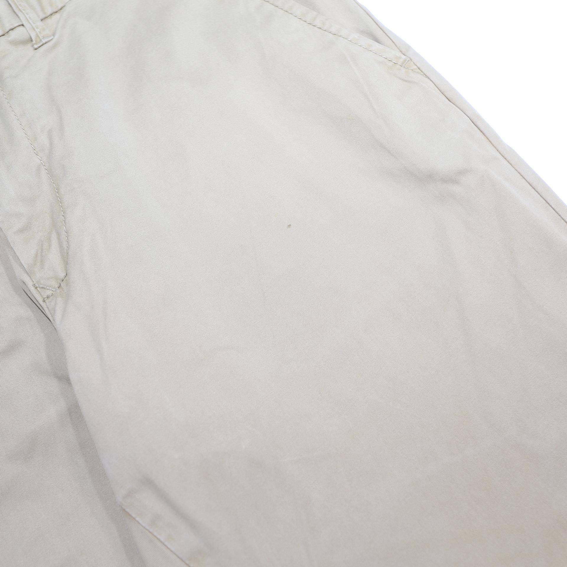 TOMMY HILFIGER Mens Cotton Beige Slim Straight Trousers W32 L32 Casual Wear
