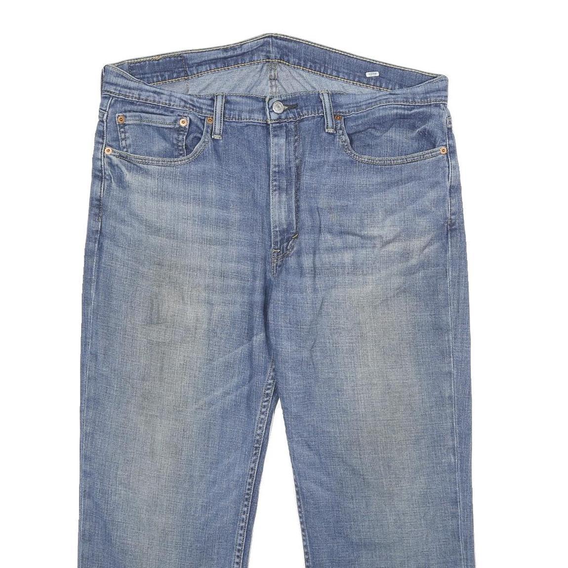 LEVI'S 514 Classic Mens Jeans Blue Cotton Blend Regular Straight Stone Wash W36