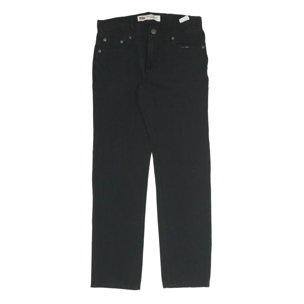 LEVI'S Womens Black Cotton Blend Slim Zip Trousers W26 L26 Classic Straight