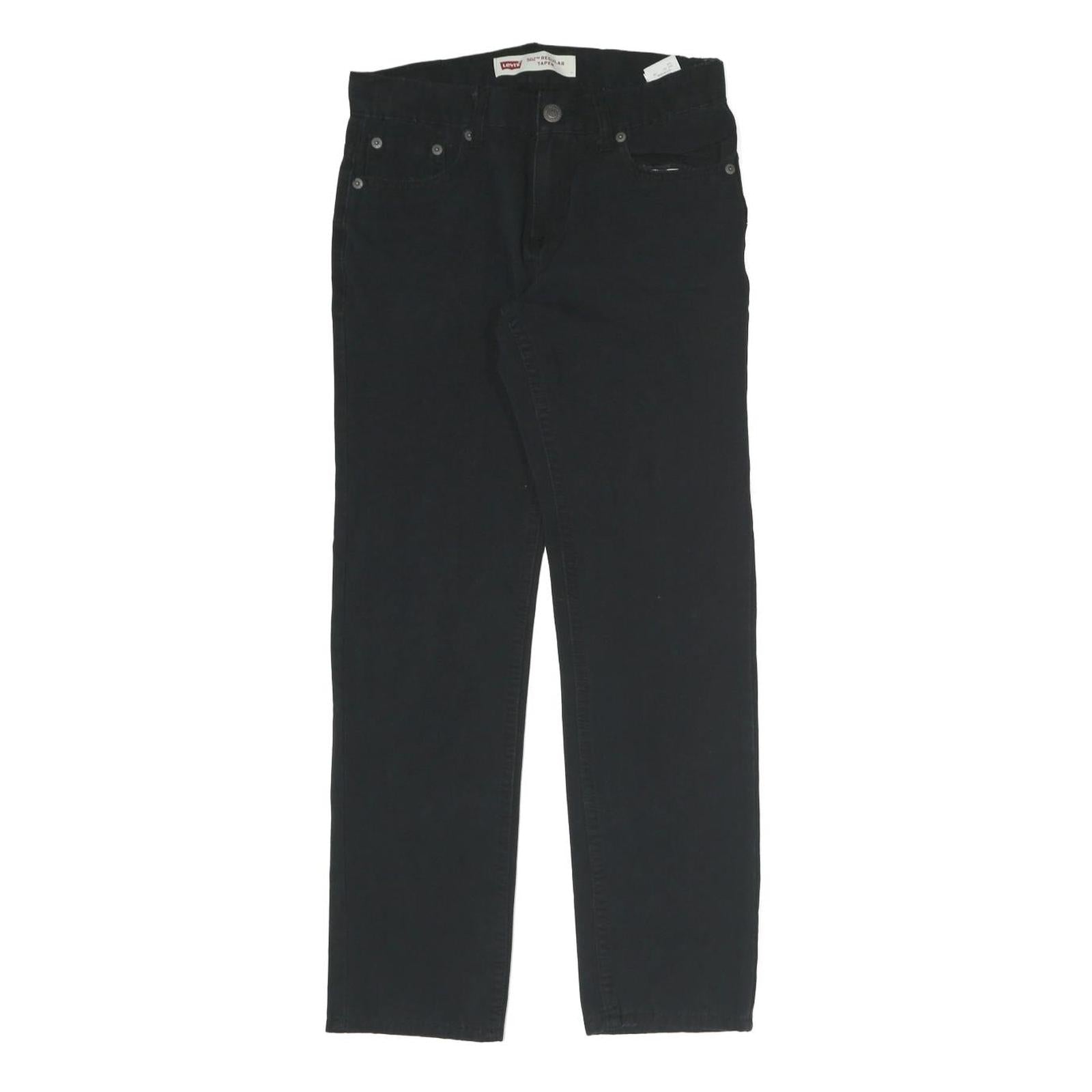 LEVI'S Womens Black Cotton Blend Slim Zip Trousers W26 L26 Classic Straight
