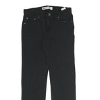 LEVI'S Womens Black Cotton Blend Slim Zip Trousers W26 L26 Classic Straight