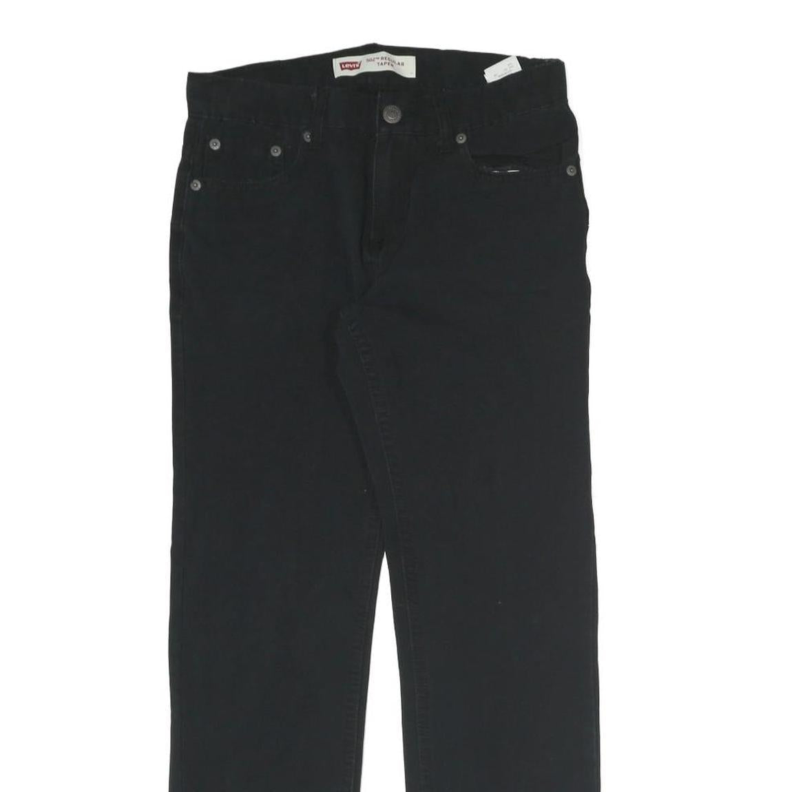 LEVI'S Womens Black Cotton Blend Slim Zip Trousers W26 L26 Classic Straight
