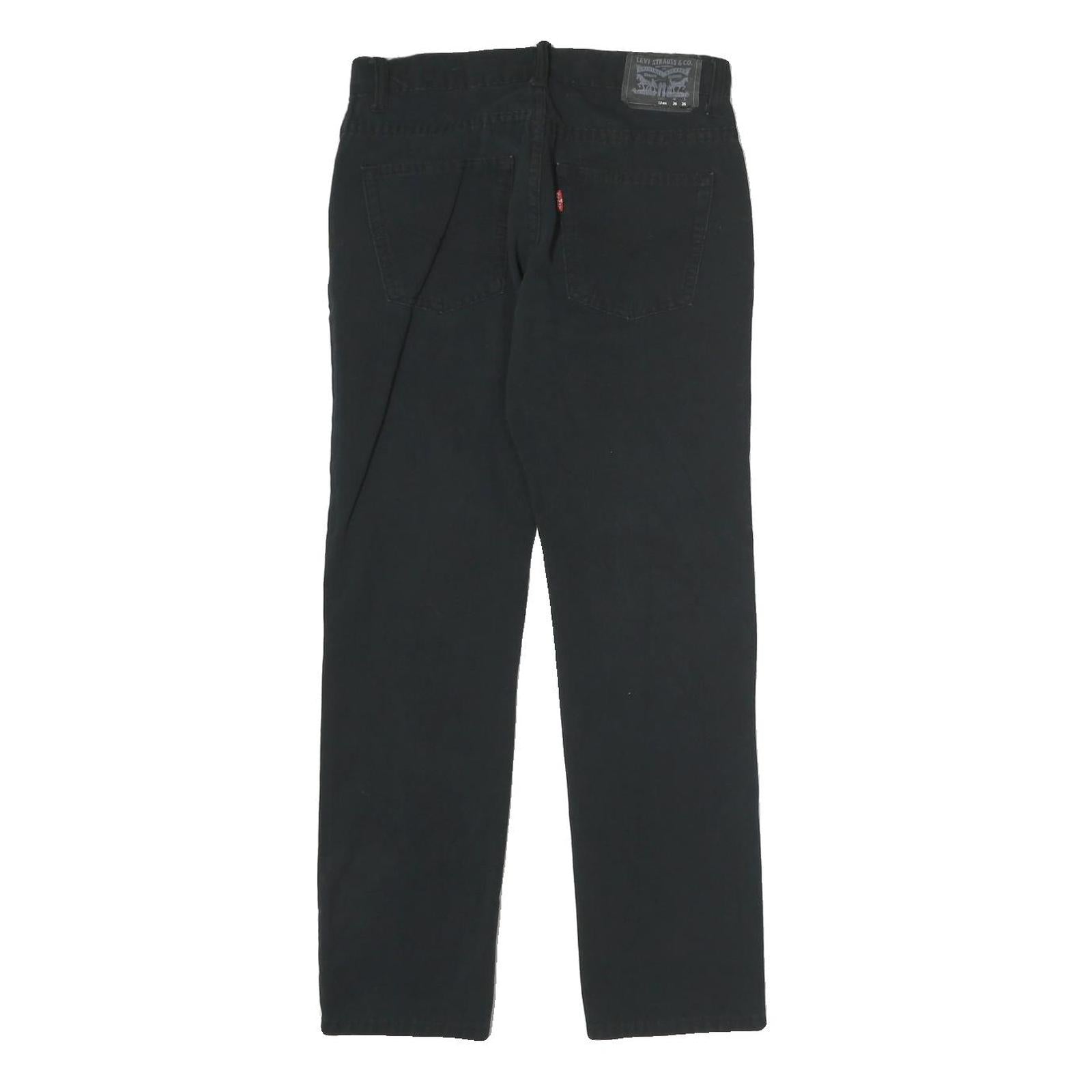 LEVI'S Womens Black Cotton Blend Slim Zip Trousers W26 L26 Classic Straight