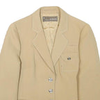 JOBIS Womens Beige Wool Blend Blazer Jacket XXS Button Closure Tailored Fit