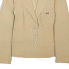 JOBIS Womens Beige Wool Blend Blazer Jacket XXS Button Closure Tailored Fit