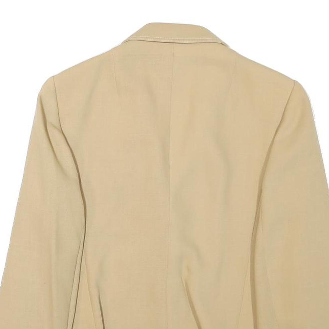 JOBIS Womens Beige Wool Blend Blazer Jacket XXS Button Closure Tailored Fit