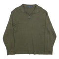 POLO RALPH LAUREN Mens Green Pullover Plain V-Neck Basic Knit XL Cotton Blend