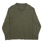 POLO RALPH LAUREN Mens Green Pullover Plain V-Neck Basic Knit XL Cotton Blend