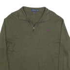 POLO RALPH LAUREN Mens Green Pullover Plain V-Neck Basic Knit XL Cotton Blend