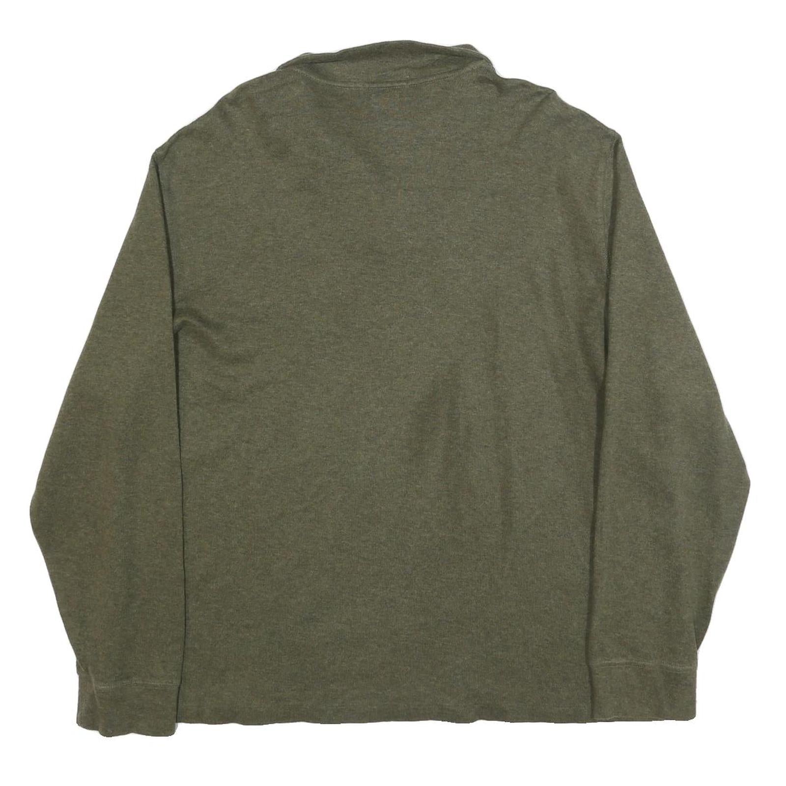 POLO RALPH LAUREN Mens Green Pullover Plain V-Neck Basic Knit XL Cotton Blend