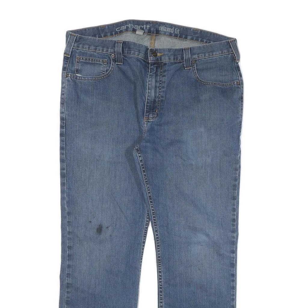 CARHARTT Mens Relaxed Fit Blue Denim Cotton Blend Jeans W38 L30 Zip Pockets