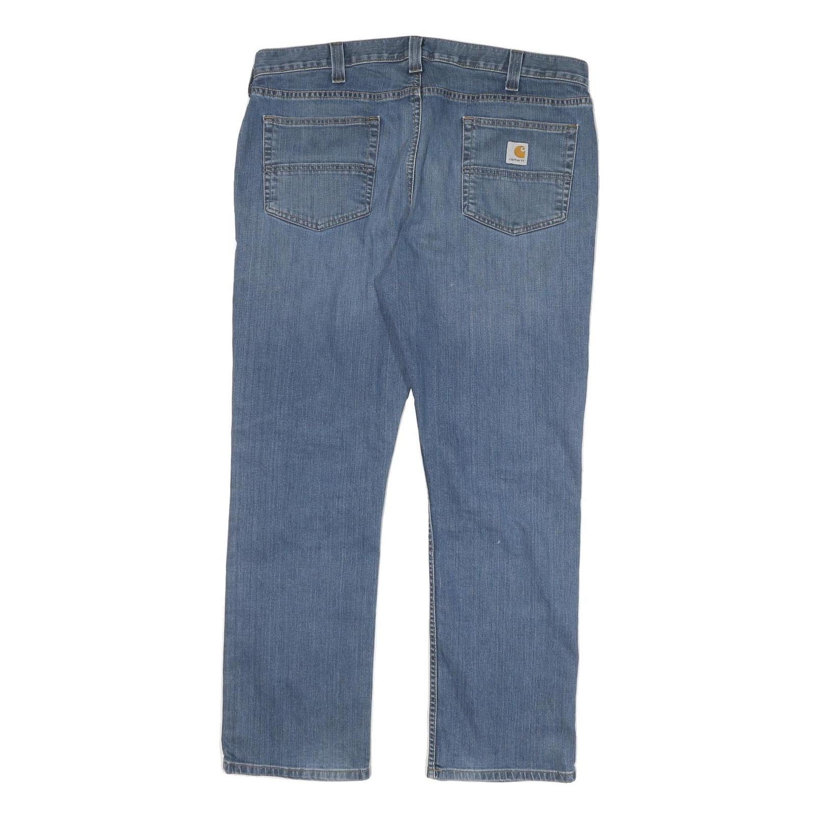 CARHARTT Mens Relaxed Fit Blue Denim Cotton Blend Jeans W38 L30 Zip Pockets