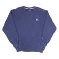 STARTER Mens Blue Crew Neck L Cotton Blend Sweatshirt Pullover Casual Retro