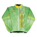Mens Green Yellow G.R. Bike Team Cycling Jacket L Polyester Plain Zip Activewear