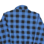 GENERATION Mens Blue & Black Checked Zip Jacket L Polyester Blend Casual