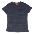 SUPERDRY Womens Blue & Navy Plain T-Shirt S Short Sleeve Crew Neck Cotton Blend