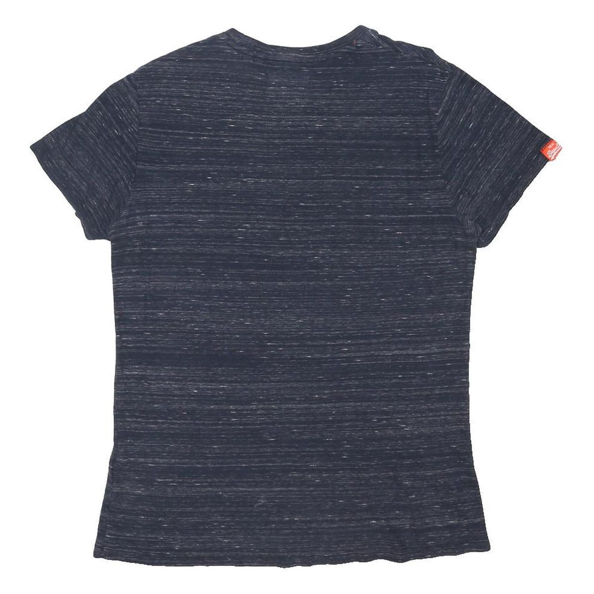 SUPERDRY Womens Blue & Navy Plain T-Shirt S Short Sleeve Crew Neck Cotton Blend