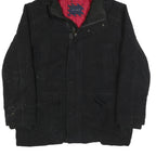 TOMMY HILFIGER Mens Black Hooded Wool Blend Zip Jacket L Outerwear Classic