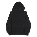 TOMMY HILFIGER Mens Black Hooded Wool Blend Zip Jacket L Outerwear Classic