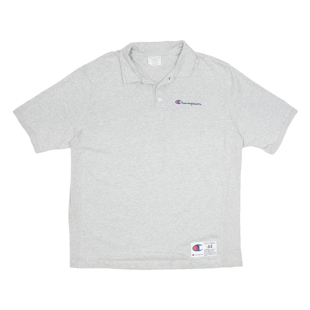 CHAMPION REVERSE WEAVE Mens Grey Short Sleeve Polo Shirt L Cotton Basic