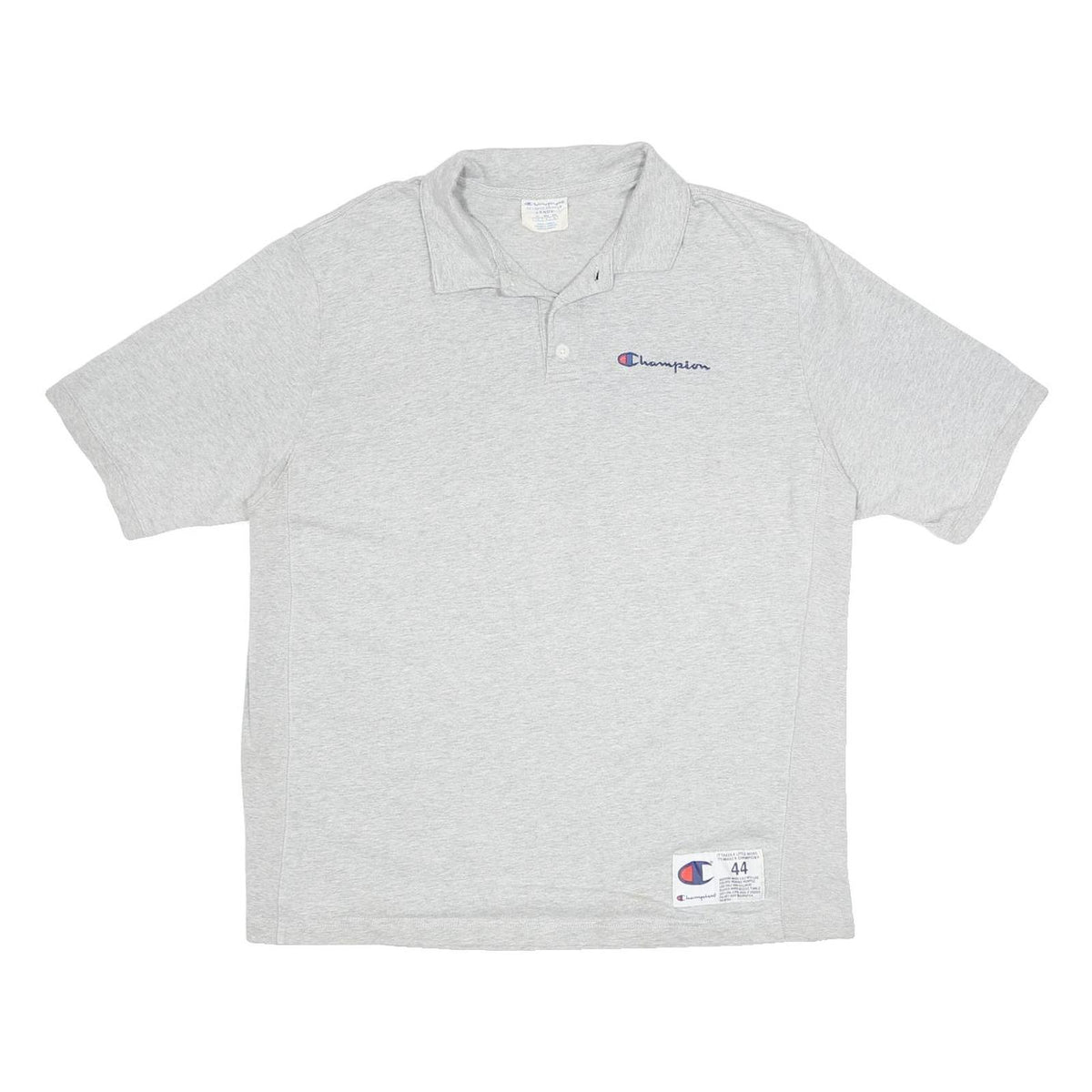CHAMPION REVERSE WEAVE Mens Grey Short Sleeve Polo Shirt L Cotton Basic