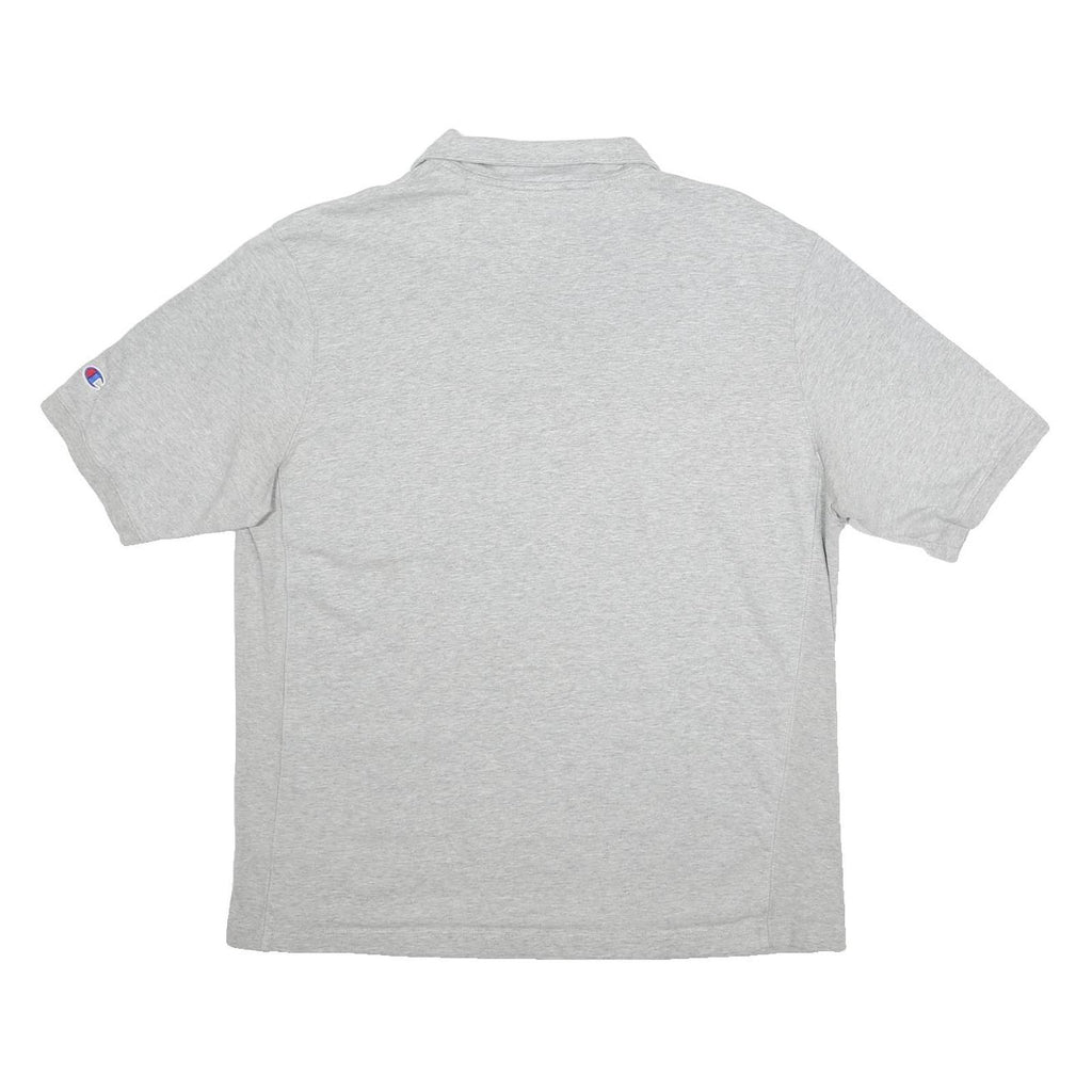 CHAMPION REVERSE WEAVE Mens Grey Short Sleeve Polo Shirt L Cotton Basic