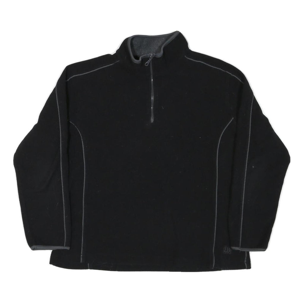 WILSON Womens Black Plain Polyester Blend Pullover Jumper L Fitted Casual