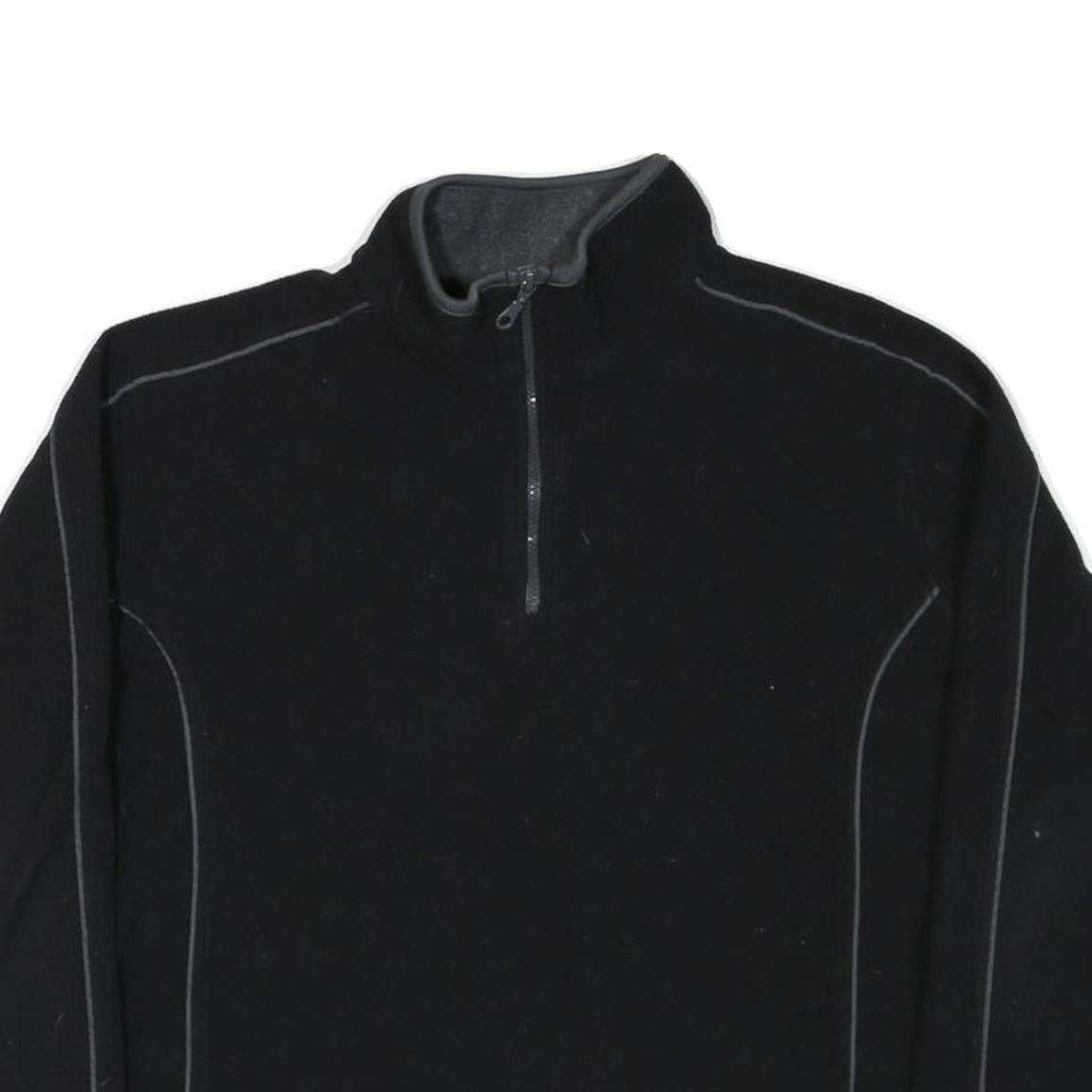 WILSON Womens Black Plain Polyester Blend Pullover Jumper L Fitted Casual