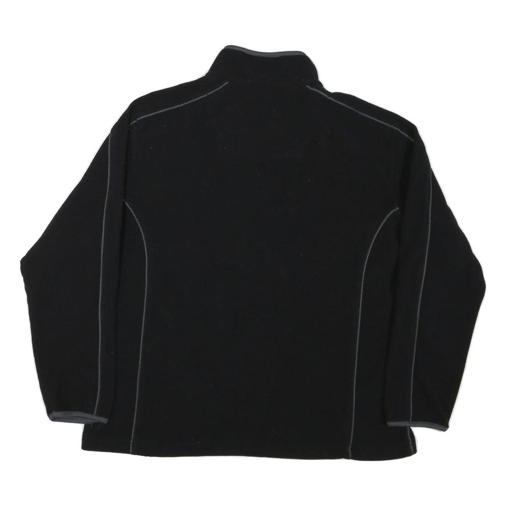 WILSON Womens Black Plain Polyester Blend Pullover Jumper L Fitted Casual