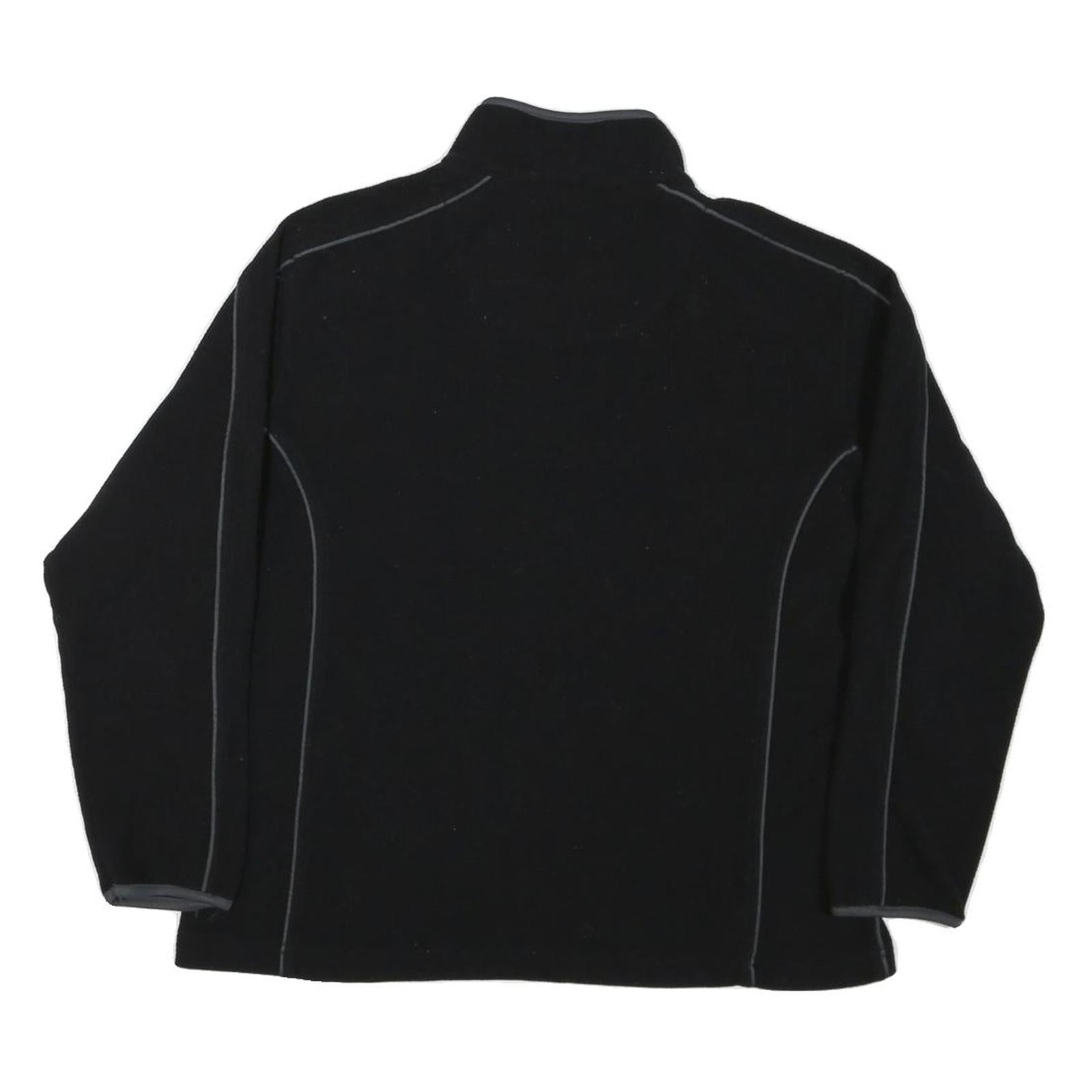 WILSON Womens Black Plain Polyester Blend Pullover Jumper L Fitted Casual