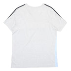 ADIDAS Boys Grey & Light Blue Colour Block T-Shirt 15-16Y Short Sleeve Crew Neck