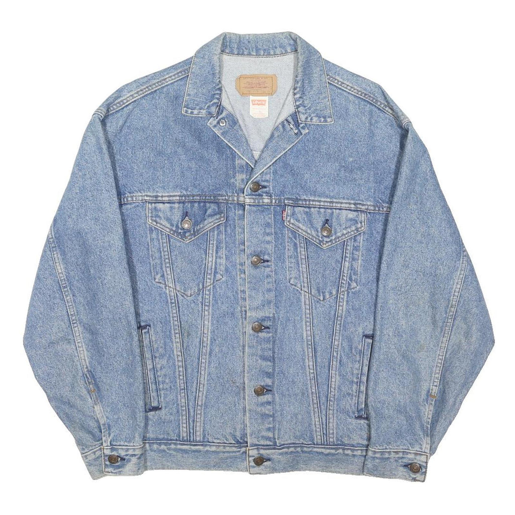 LEVI'S Mens Blue Denim Jacket XL Cotton Blend Button Casual Vintage Classic