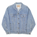 LEVI'S Mens Blue Denim Jacket XL Cotton Blend Button Casual Vintage Classic