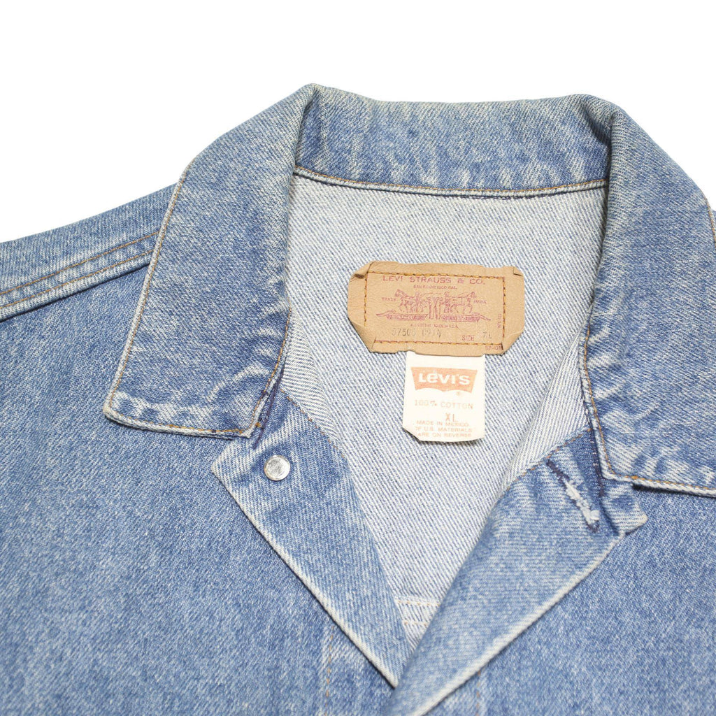 LEVI'S Mens Blue Denim Jacket XL Cotton Blend Button Casual Vintage Classic